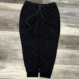 Athleta Apres Ski Down Black Womens 12‎ Nylon Quilted Insulated Jogger Pants EUC